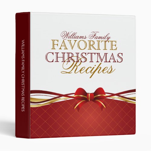 Family Favorite Christmas Recipes 3 Ring Binder