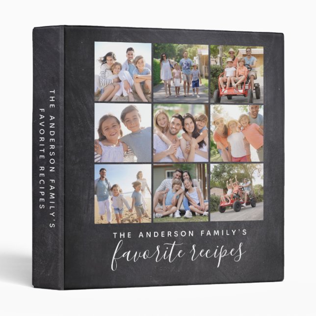 Family Favorite Photo Collage Recipe Binder (Front/Spine)