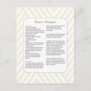 Family Favorite Recipe Chevron - Lasagna Postcard