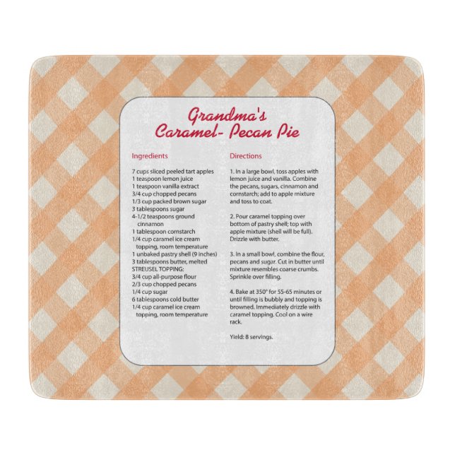 Family Favorite Recipe - Pie Cutting Board (Front)