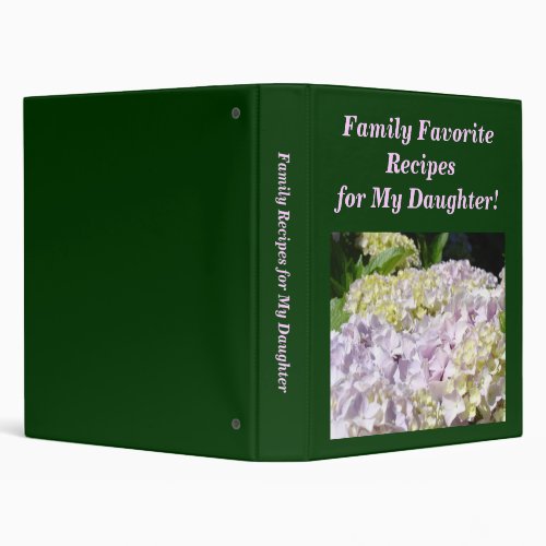Family Favorite Recipes for My Daughter binders
