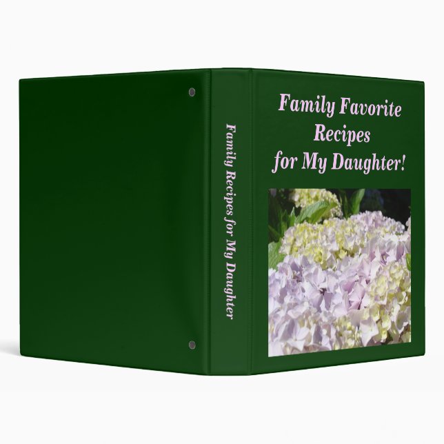 Family Favorite Recipes for My Daughter! binders (Background)