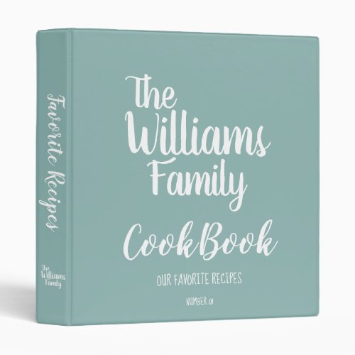 Family favorite recipes neutral blue cookbook 3 ring binder