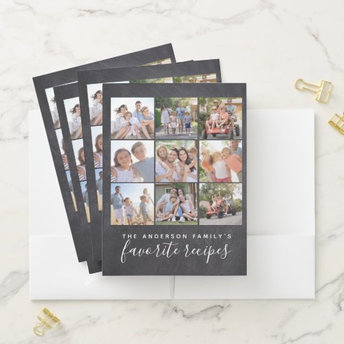 Family Favorite Recipes Photo Collage Pocket Folder