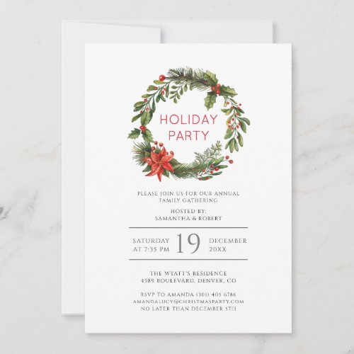 Family Festive Holiday Reunion Party Invitation