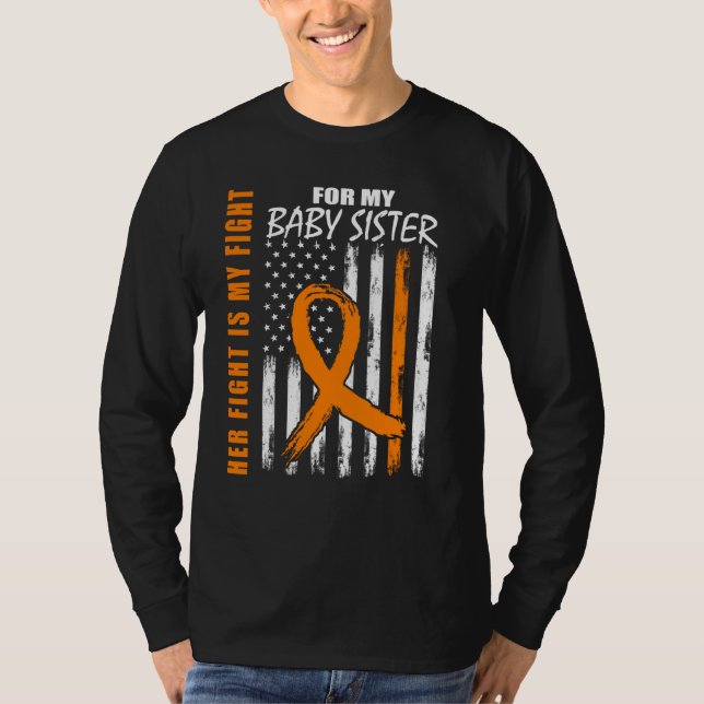 Family Fight Baby Sister Leukemia Awareness USA Fl T-Shirt (Front)
