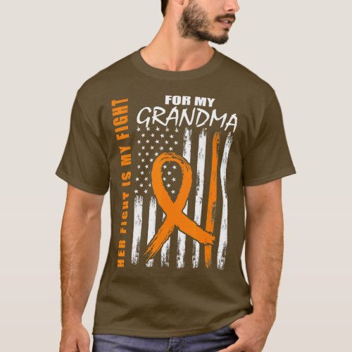Family Fight Grandma Leukemia Awareness American F T_Shirt