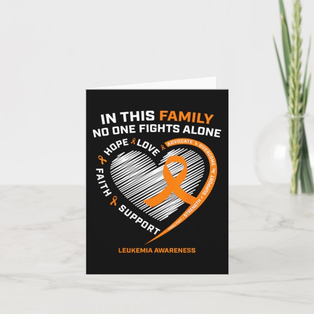 Family Fight Leukemia Awareness Products Gift Men  Card (Front)