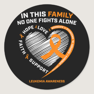 Family Fight Leukemia Awareness Products Gift Men  Classic Round Sticker