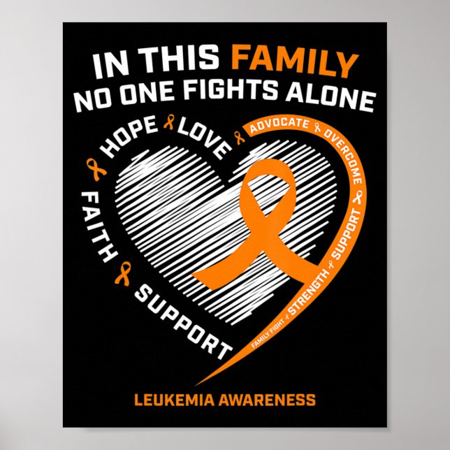 Family Fight Leukemia Awareness Products Gift Men  Poster (Front)