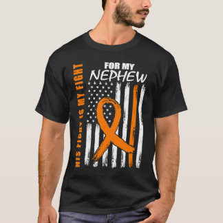 Family Fight Nephew Leukemia Awareness American Fl T-Shirt