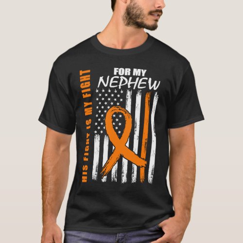 Family Fight Nephew Leukemia Awareness American Fl T_Shirt