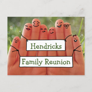 Family fingure reunion design invitation postcard