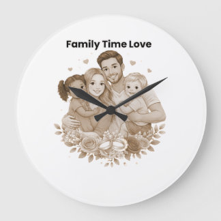 Family First Always – Emotional Love Quote Large Clock
