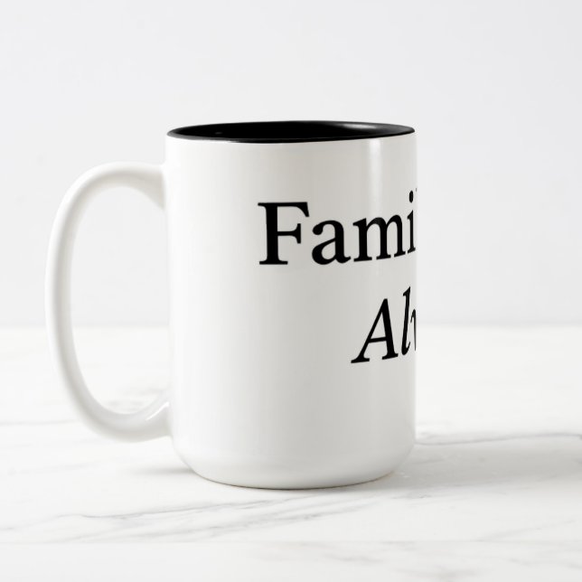 Family First Always Mug | Minimal Family Quote Cof (Left)