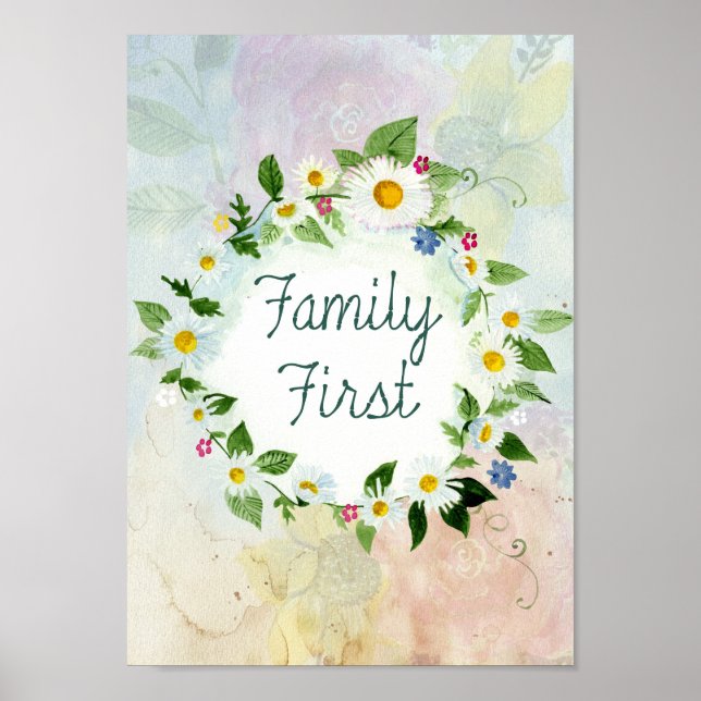 Family First Circle of Daisies Poster (Front)