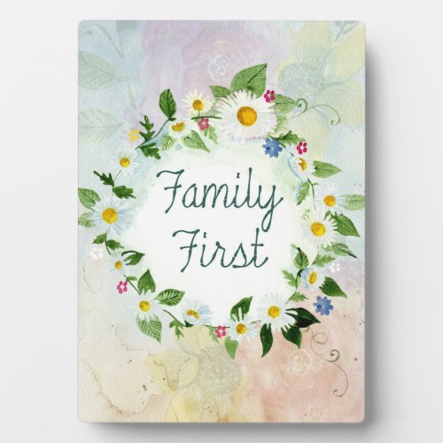 Family First Inspirational Quote Plaque