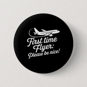 Family First Plane Ride Kids First Time Flyer Button