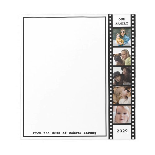 Family Five Photo Film Strip Personalized Notepad