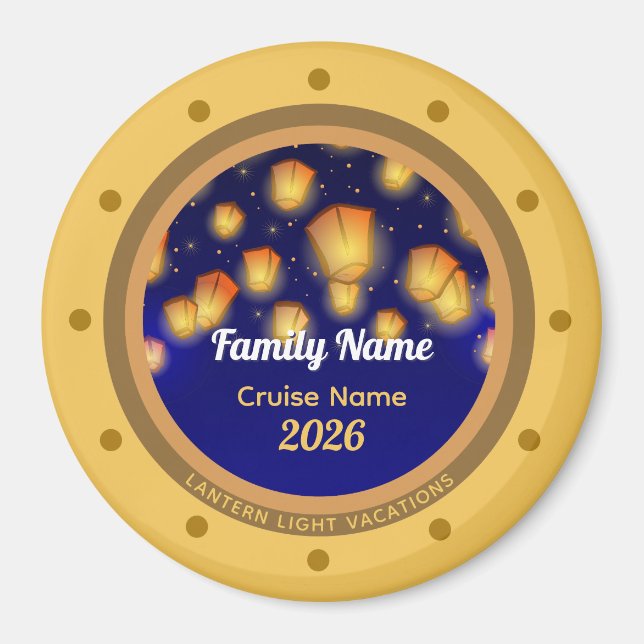 Family Floating Lanterns Cruise Vacation Magnet (Front)