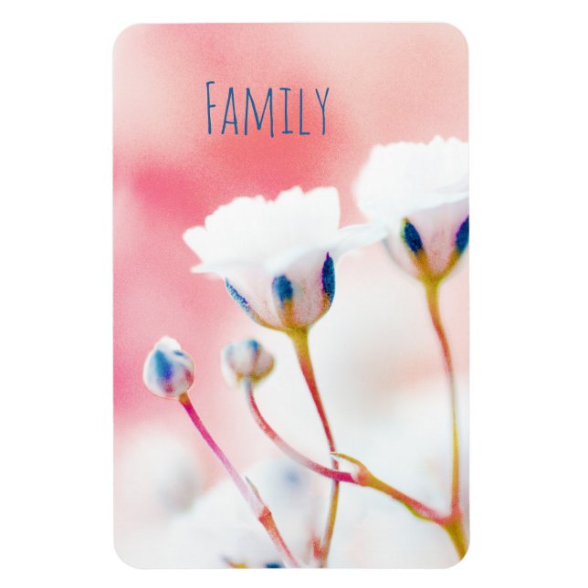 "Family" Floral Flexible Photo Magnet (Vertical)