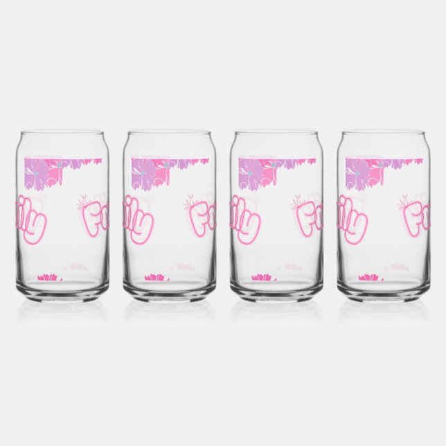 Family Flower Mug Can Glass (Right)