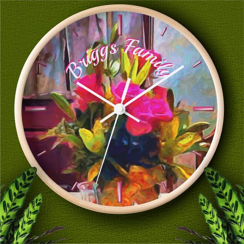 Family  Flowers PM0001  Clock