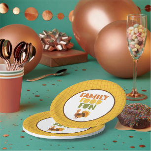 Family Food Fun Turkey Thanksgiving Paper Plates