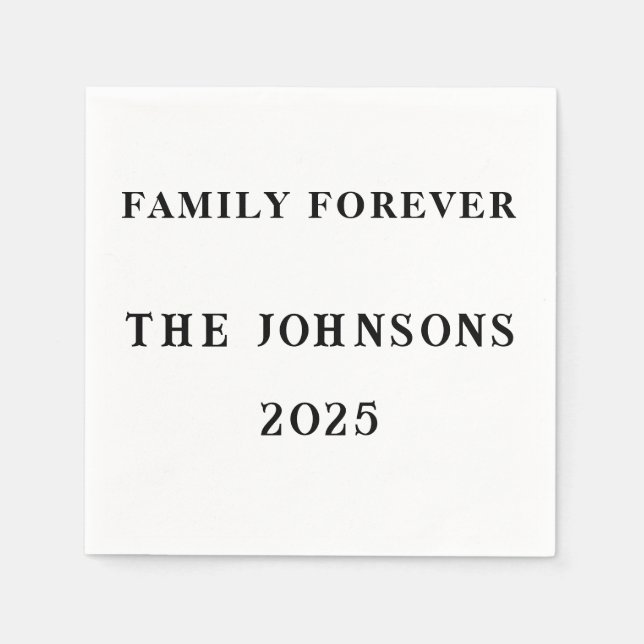 Family Forever Custom Napkins– Reunion Summer 2025 Napkins (Front)