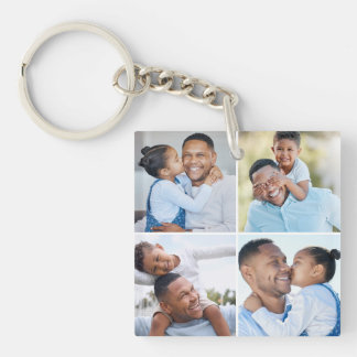Family Four Photo Collage Acrylic Keychain