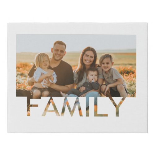 family frame with personalized photo faux canvas print
