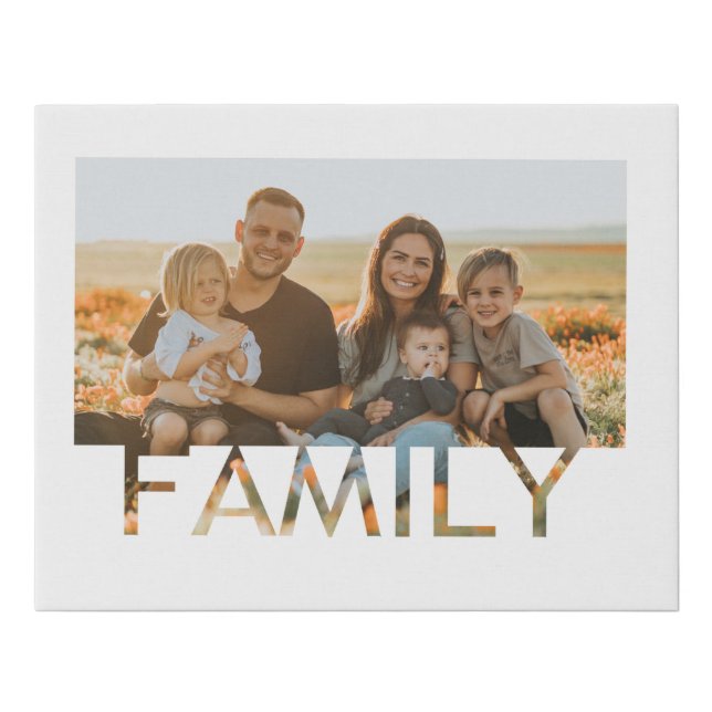 family frame with personalized photo faux canvas print (Front)