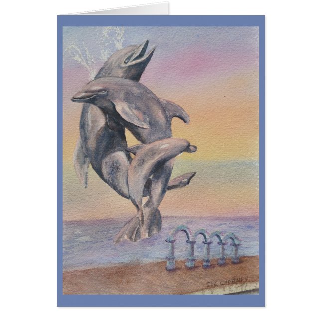 FAMILY FRIENDLY DOLPHIN STATUE CARDS (Front)