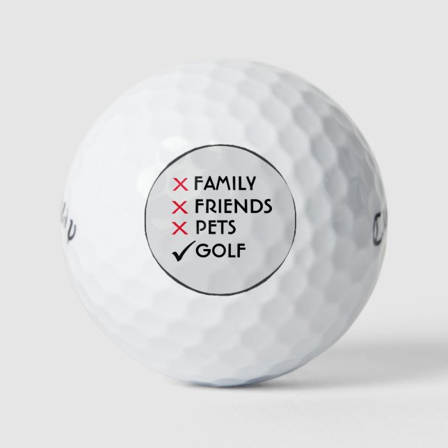 Family Friends Pets Golf Humor Golf Balls (Front)