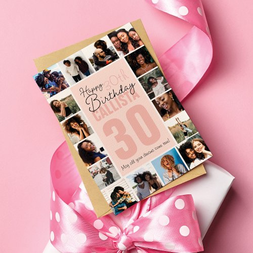 Family Friends Photo Collage Frame Happy Birthday Card