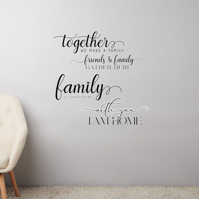 Family Friends Quotes Multiple Set Sayings Wall Decal (Living Room 2)