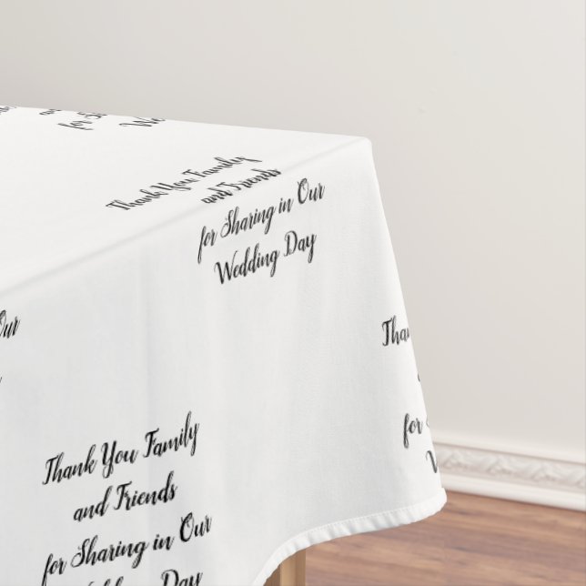 Family Friends Wedding Reception Typography Tablecloth (In Situ)