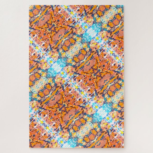 Family Fun Abstract Painted Kaleidoscope Mosaic  Jigsaw Puzzle (Vertical)