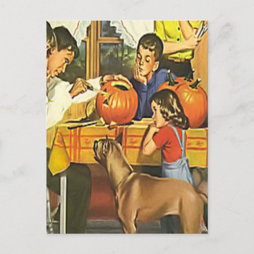 Family fun at Halloween Postcard