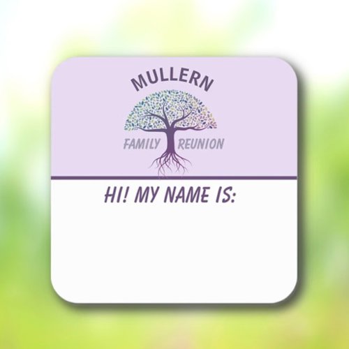 Family fun! Custom family reunion name badge Square Sticker