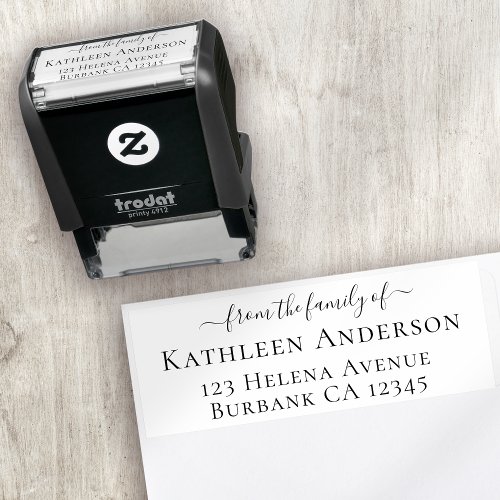 Family Funeral Return Address Self_inking Stamp