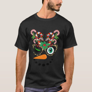 Family Funny Face Leopard Glasses Reindeer Candy X T-Shirt
