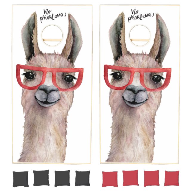 Family Funny Silly Llama Cornhole Set (Set)