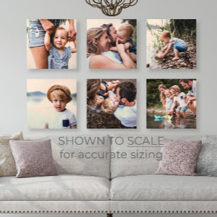 Family Gallery Wall Art 6 Photo Wood Tile