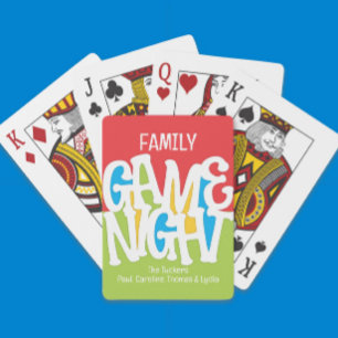 Family GAME NIGHT Cute & Colorful Playing Poker Cards