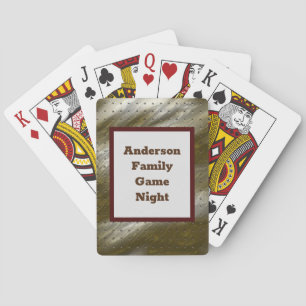 Family Game Night Gold Silver Abstract Striped Poker Cards