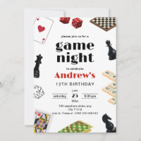 Family Game Night Invitation, Board Games Birthday