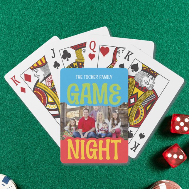 Family Game Night Photo Cute & Colorful Poker Cards (Creator Uploaded)