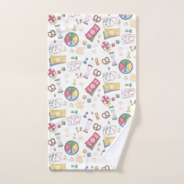 Family Game Night Summer Camp Board Game Camper Hand Towel (Hand Towel)