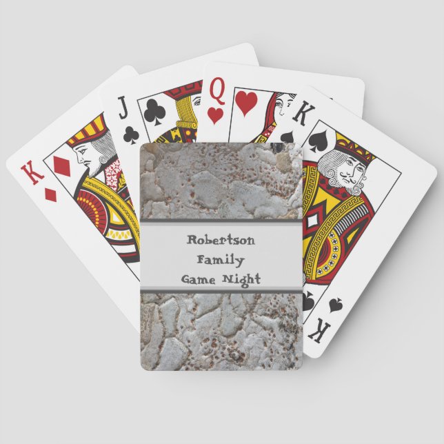 Family Game Night Tree Bark Photo Rustic Nature Poker Cards (Back)
